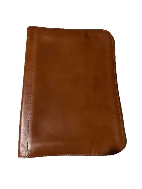 Unbranded Other - VTG Brown Top Grain Leather Folder Portfolio Document Holder Zip 15” X 11”